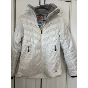 Columbia Omni-Heat Jacket Womens XS White Puffer Insualted Full Zip